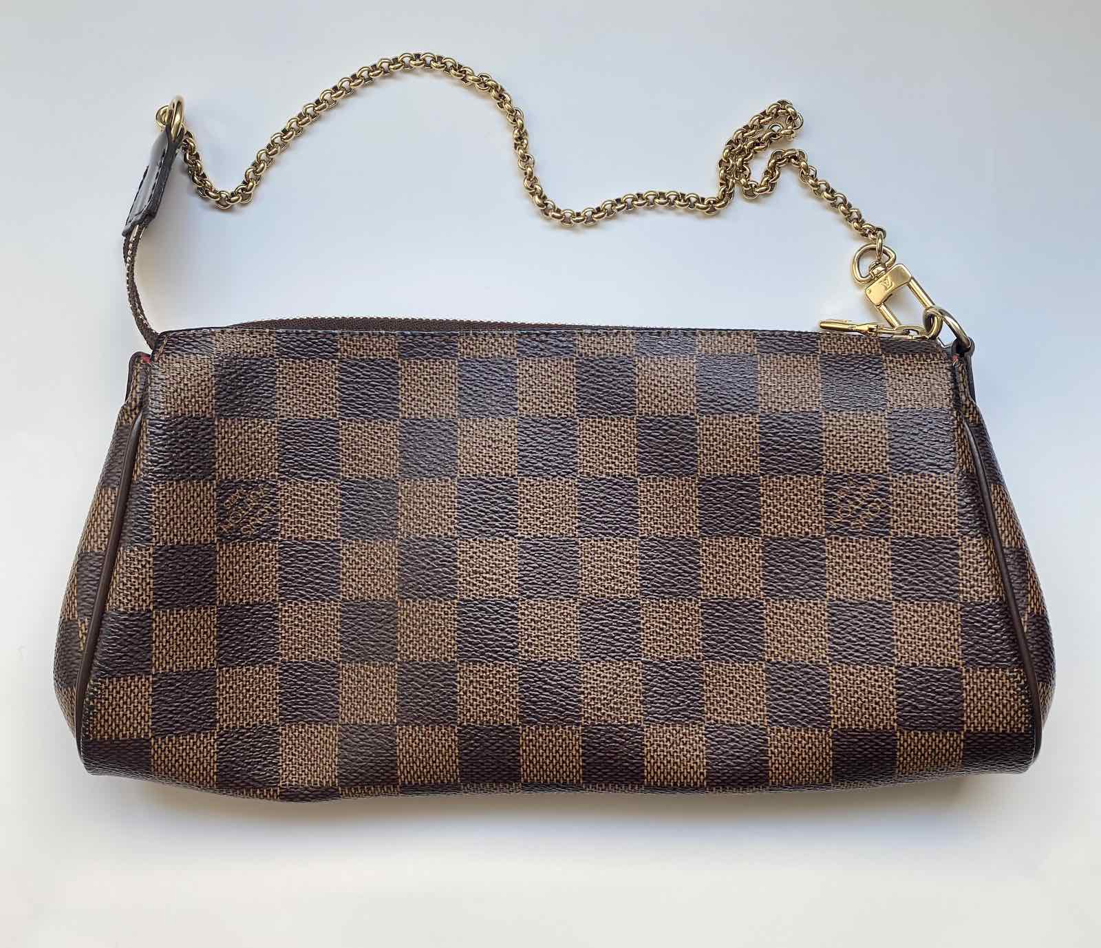 Louis Vuitton Damier Ebene Eva Clutch, Louis Vuitton Handbags